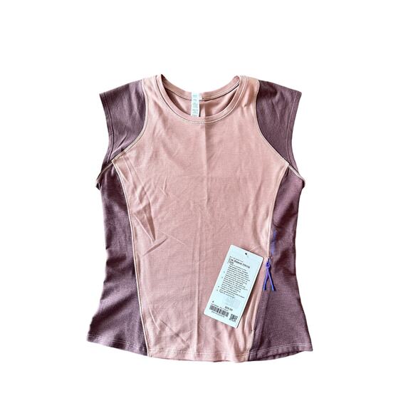 Lululemon Cap Sleeve Hiking Tank Top Pink Clay / Dark Oxide Sz 4 Brand New - Picture 3 of 12